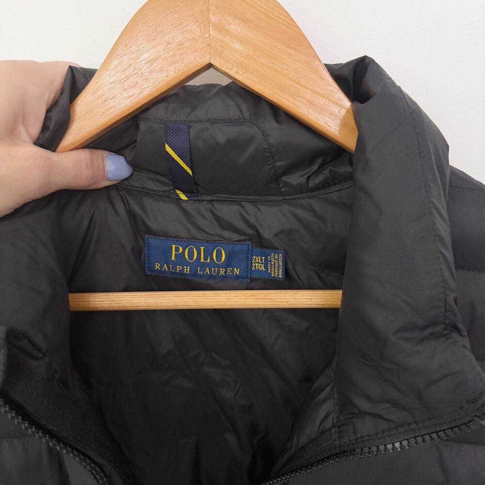 Men’s Polo Ralph Lauren Black Packable Puffer Vest Big And Tall Size 2XLT - Picture 4 of 9